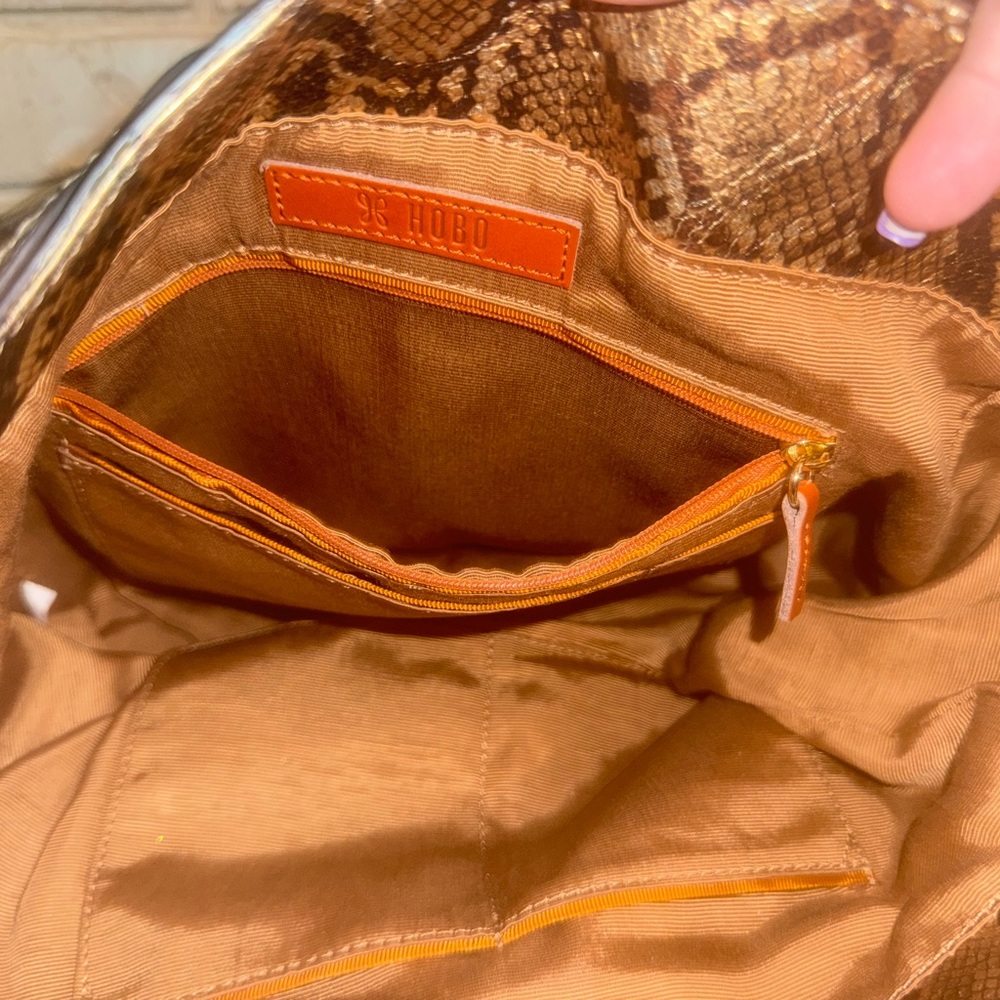HOBO Render - Gold and Brown Snakeskin Hobo Bag - Picture 7 of 16